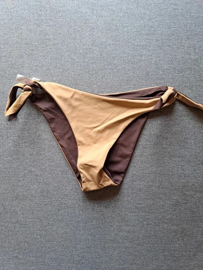 Maillot de bain / bikini réversible marron / beige en S - photo numéro 6