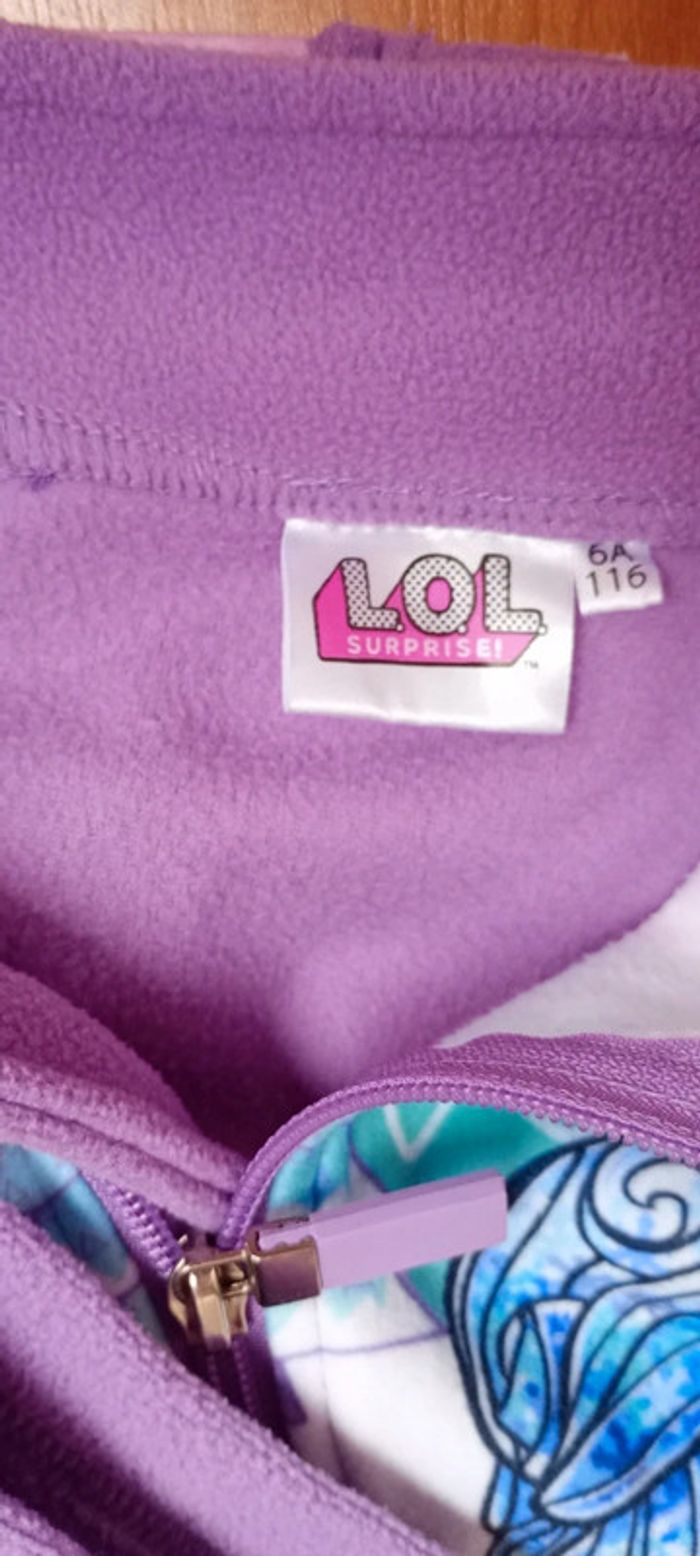 Gilet zippé polar LOL mauve - photo numéro 8