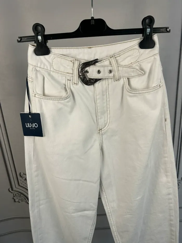 Jean baggy Liujo W24 Blanc Neuf - photo numéro 2