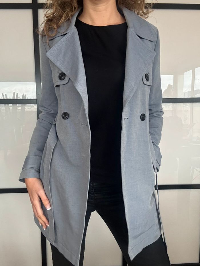 Superbe trench IKKS bleu gris 38 - photo numéro 7