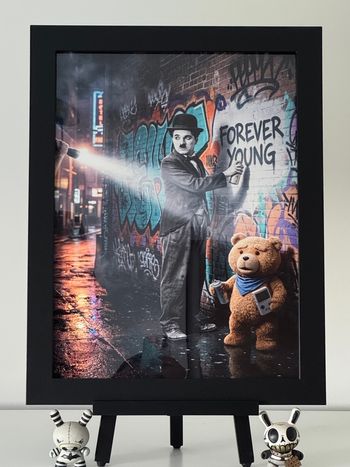 Affiche Charlie Chaplin Teddy bears forever Young