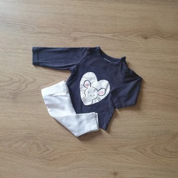 🩷 Ensemble tee-shirt ML legging 1 mois kiabi #emyfleury_1moisfille