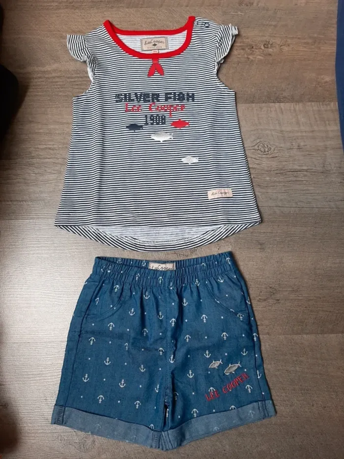 Ensemble T-shirt et short Lee Cooper 24mois neuf