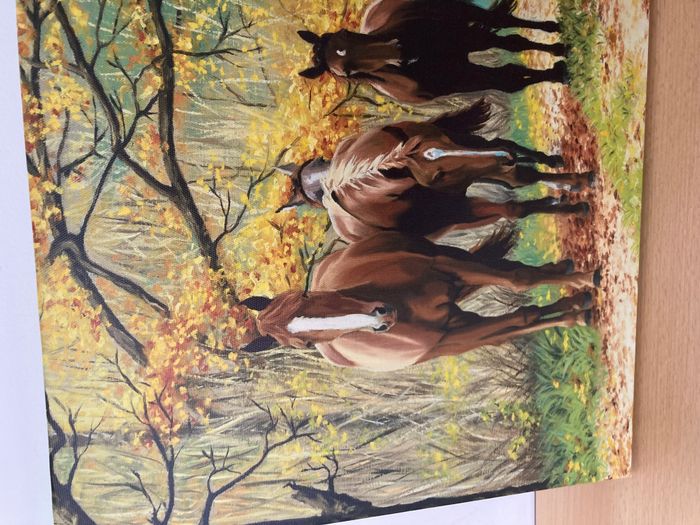 tableau paysage chevaux - photo numéro 2