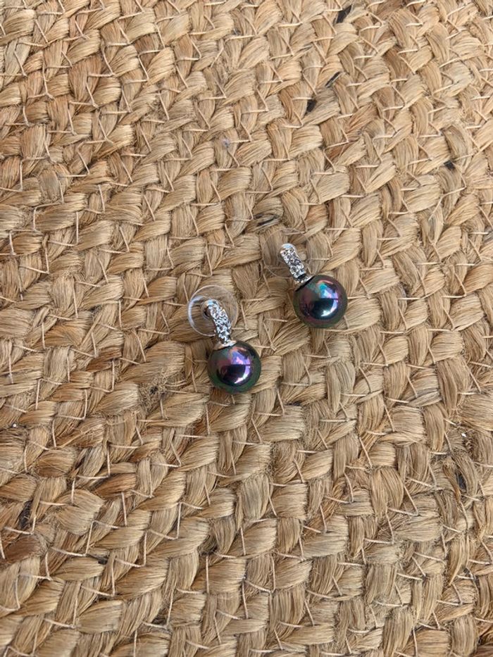 Bijoux 🎀 Boucles d’oreilles boules multicolores - photo numéro 2