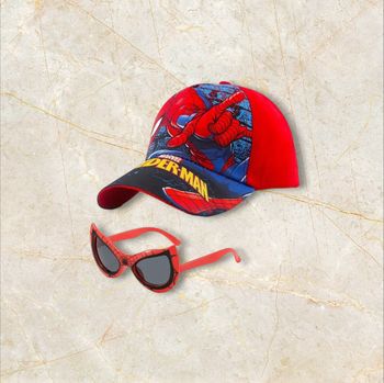 Casquette réglable + lunettes spiderman  taille 53 à 59 cm