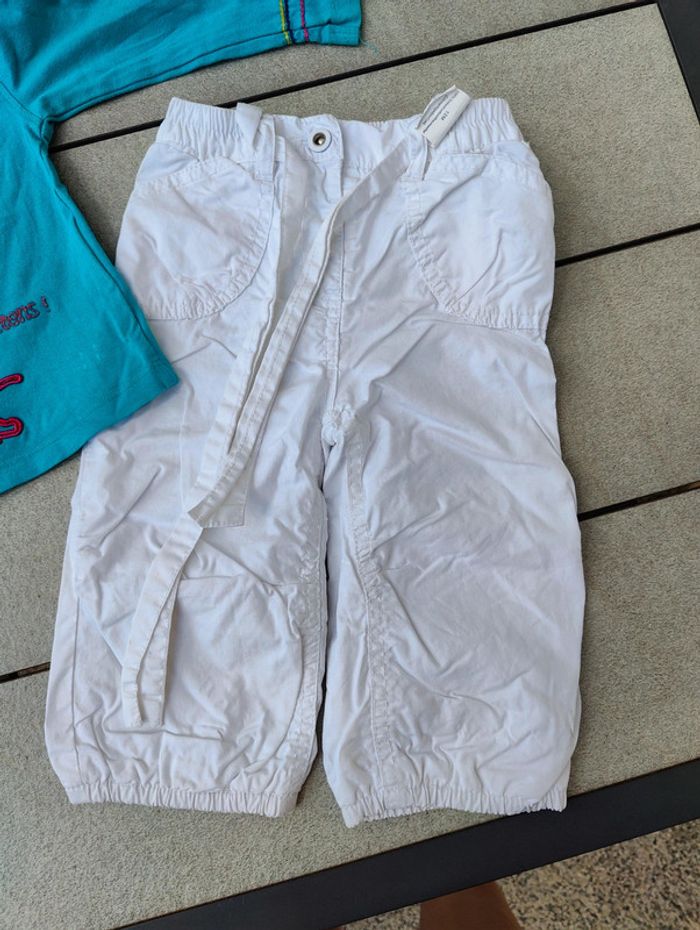 Magnifique ensemble fille blanc et turquoise 12 mois - photo numéro 4