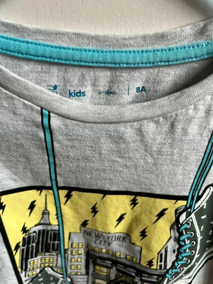 T shirt gris gemo taille 8 ans - photo numéro 3