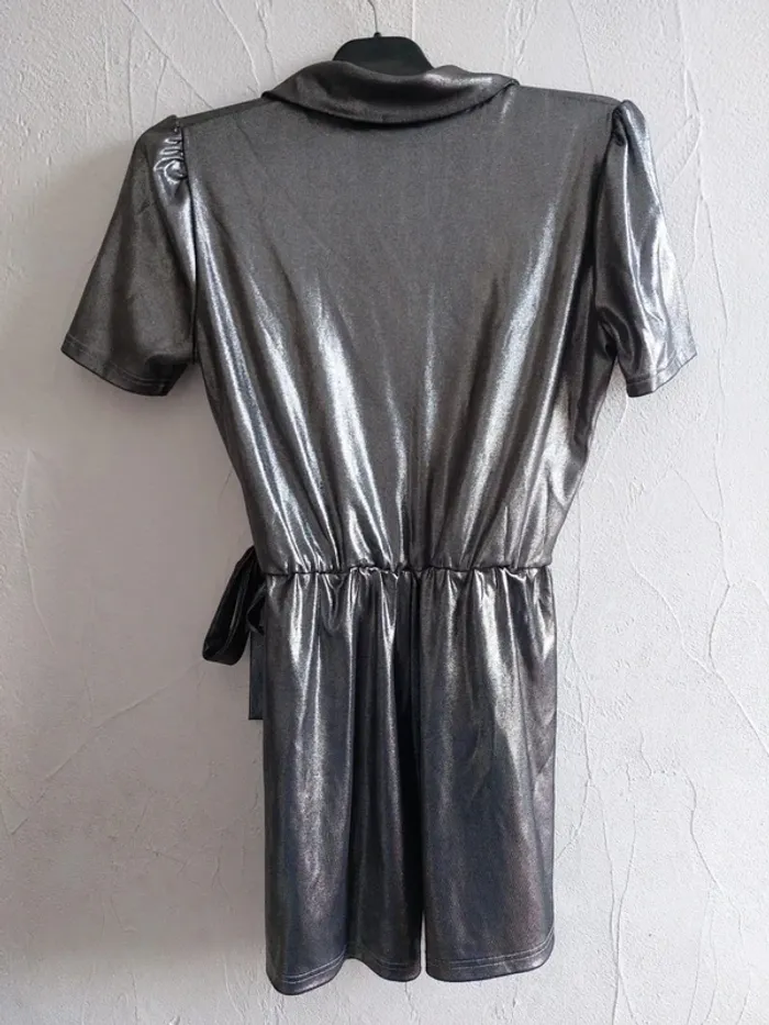 Combishort argentée brillant Taille M - photo numéro 5