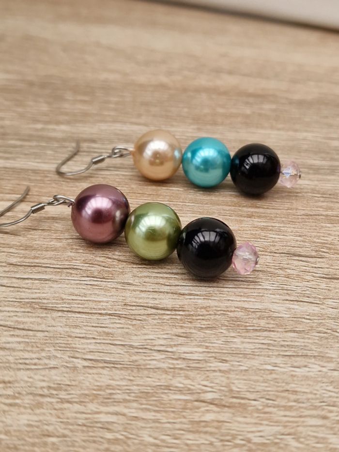 Parure Bijoux Acier Grosses Perles Multicolore - photo numéro 10