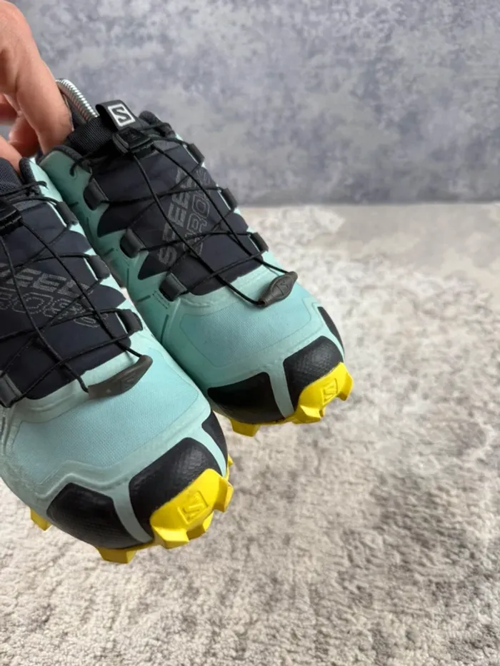Salomon SpeedCross5 Gore-Tex - Blue & Yellow & Grey - photo numéro 14