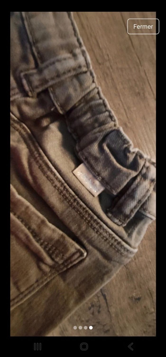 Short jeans fille kaki TAO 3ans - photo numéro 4