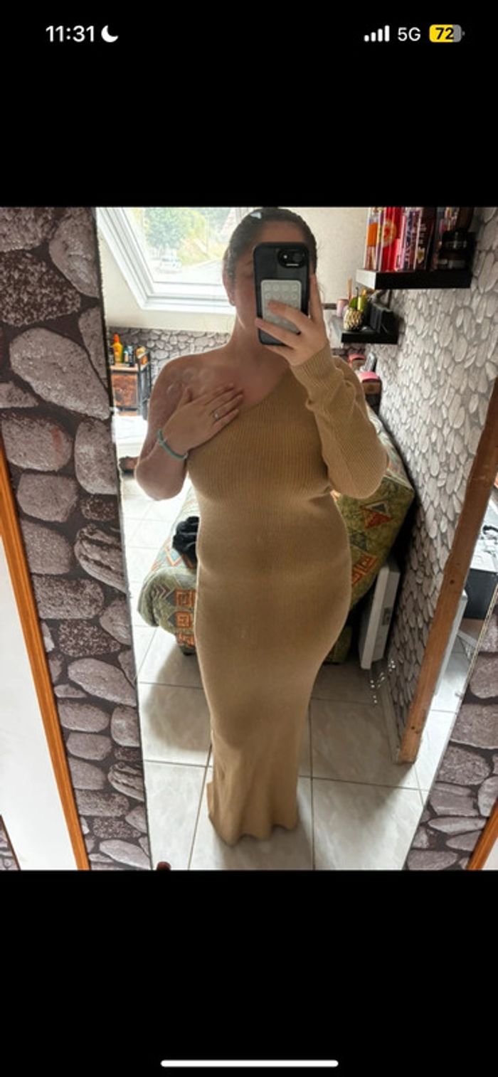 Robe marron beige - photo numéro 2