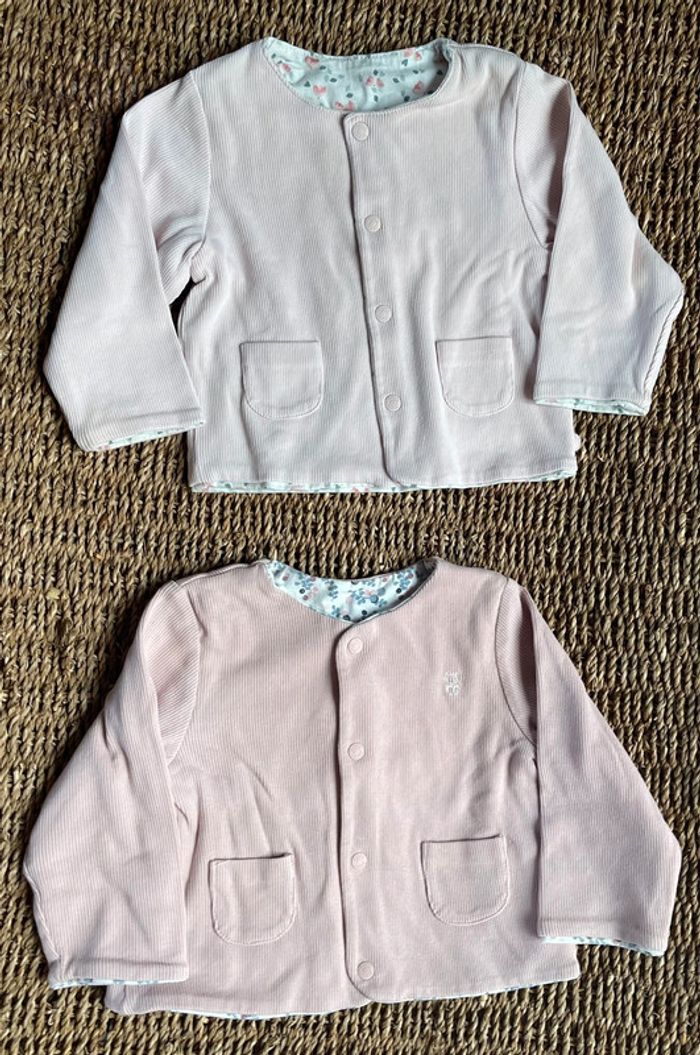 2 vestes réversibles twins