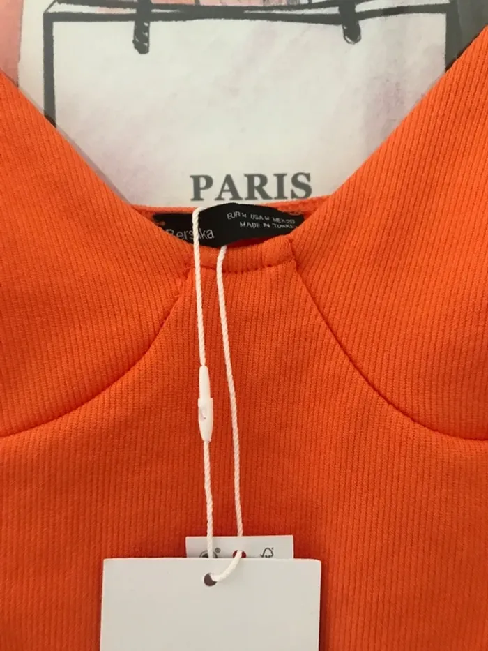 Body côtelé échancré Neuf Bershka M - photo numéro 4