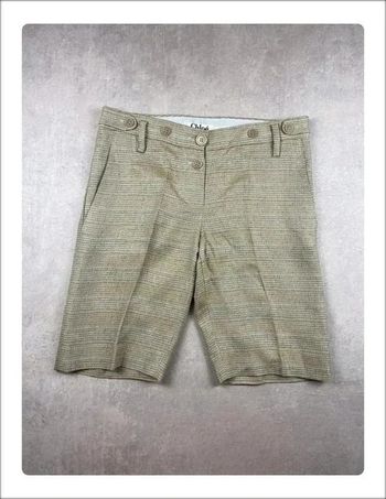 Chloé short en soie et coton / Chic à plis et boutons | Beige | Taille L | Femme