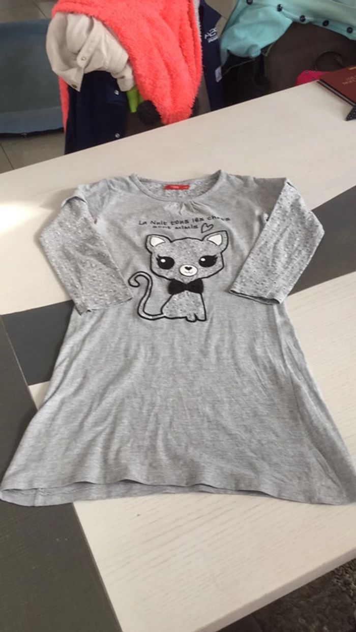 Chemise de nuit grise chat 🐈 8 ans Tissaia