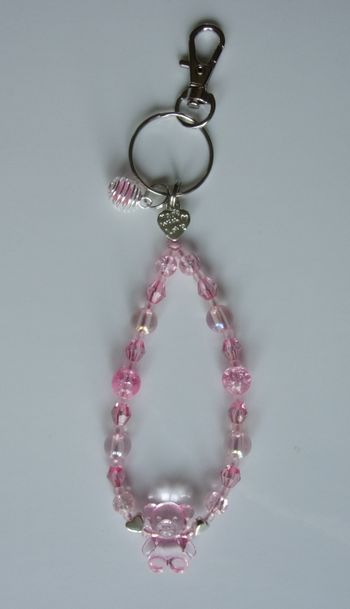 Porte clé ou Déco de sac à main ourson rose