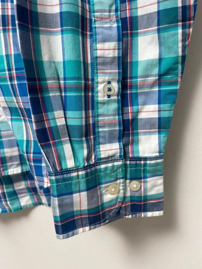 Chemise Tommy Hilfiger à manches longues checkered shirt blue Mens M - photo numéro 6