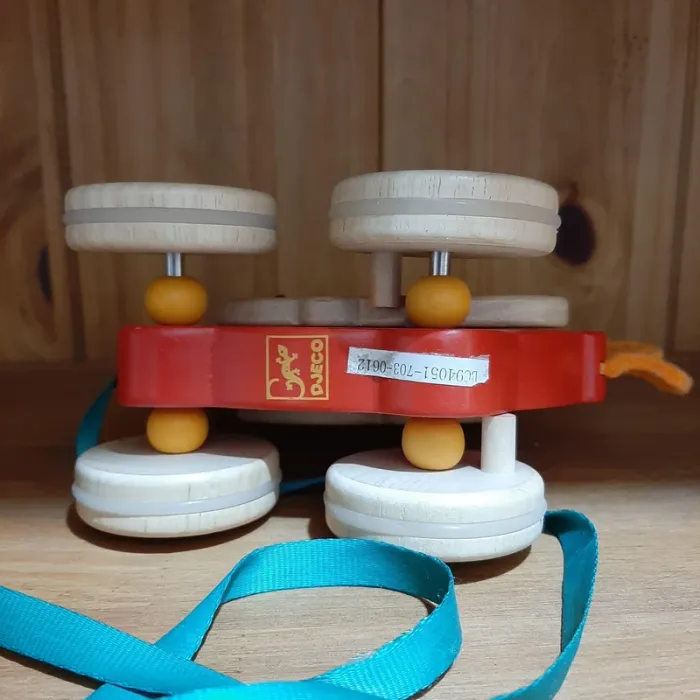 Jouet à tirer Poule Polka en bois - photo numéro 6