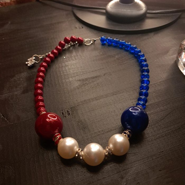 Collier ras de cou bleu blanc rouge - photo numéro 6