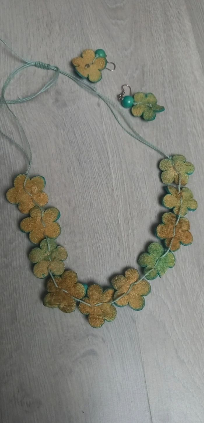 Parure bijoux colier et boucle d'oreille
Neuf jamais porté 
Turquoise - photo numéro 3