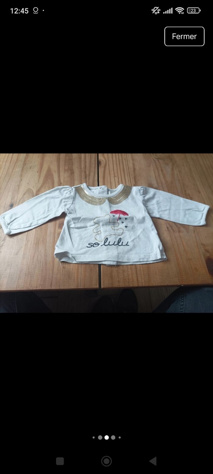 Lot tee shirt bébé fille taille 3 mois - photo numéro 10