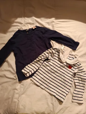 2 t-shirt manches longues 24 mois