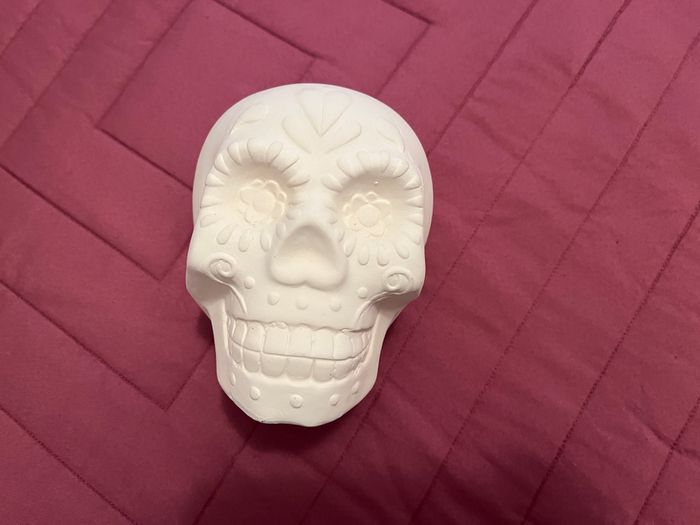 Lot Crâne en Plâtre, Peinture, Pinceau. Neufs - photo numéro 2