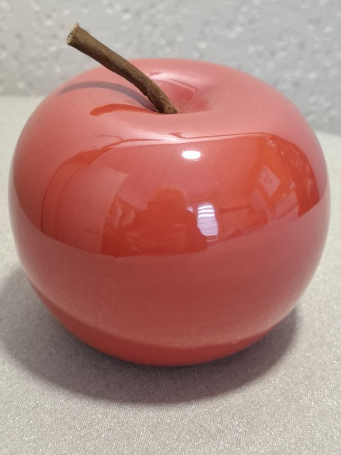 Jolie pomme réaliste céramique rouge Atmosphéra diamètre 9 cm pour décoration très bon état