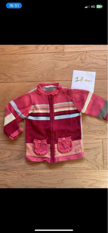 Pull zippé multicolore – Kidkanaï – 18 mois
