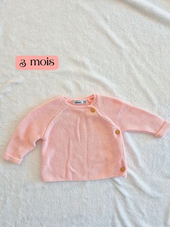 Gilet rose 3 mois gémo
