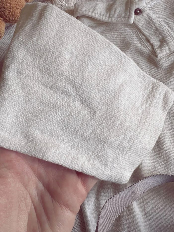 Polo manches longues écru crème h&m 104 - photo numéro 3
