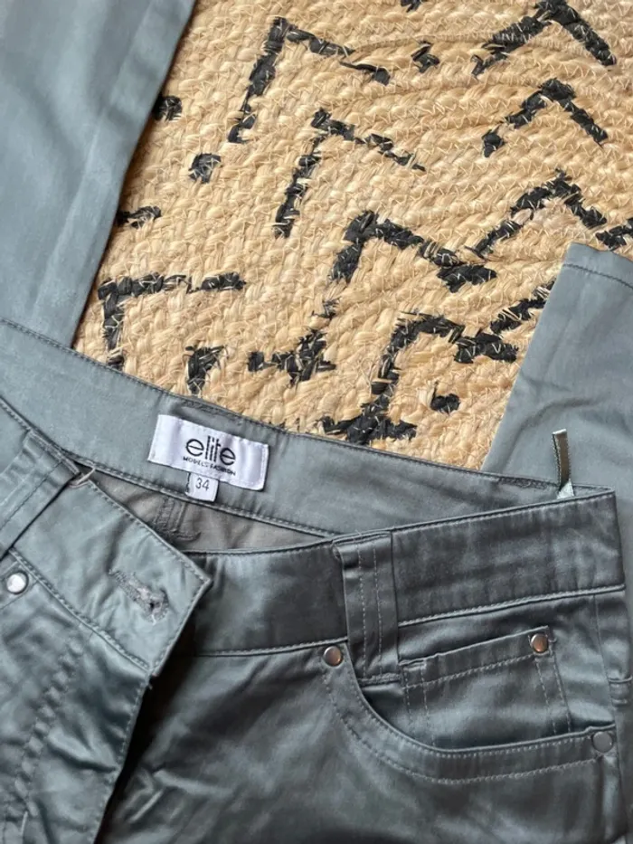 Pantalon élite satiné gris - photo numéro 2