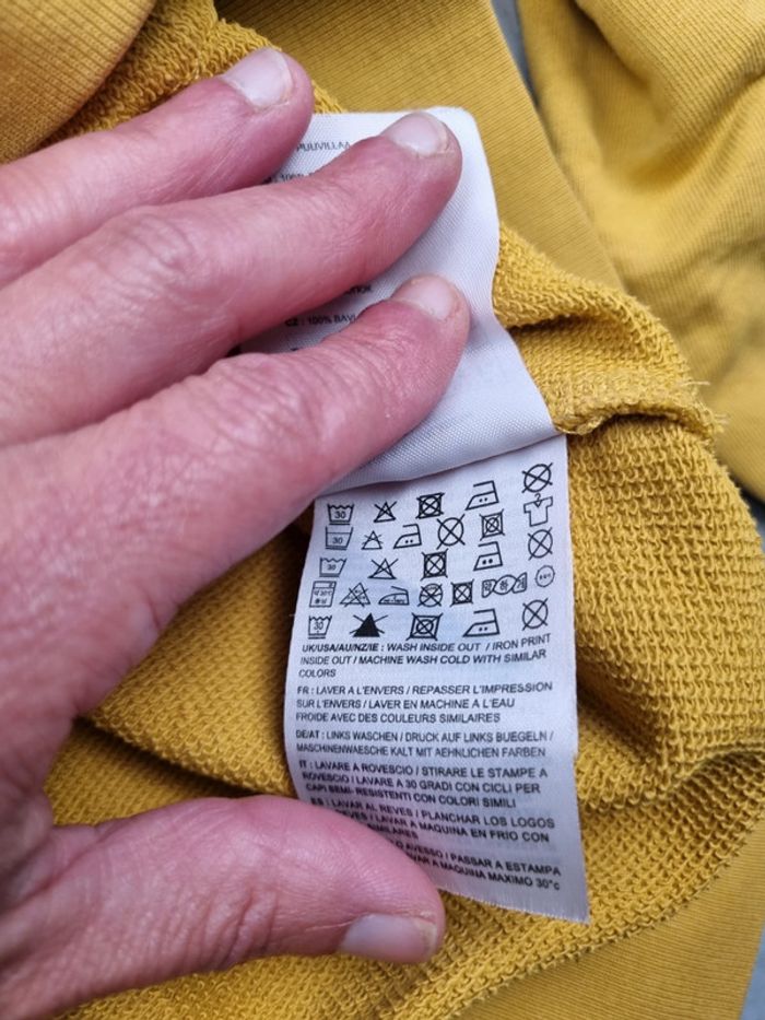 Pull capuche Carhartt jaune moutarde Taille M - photo numéro 7