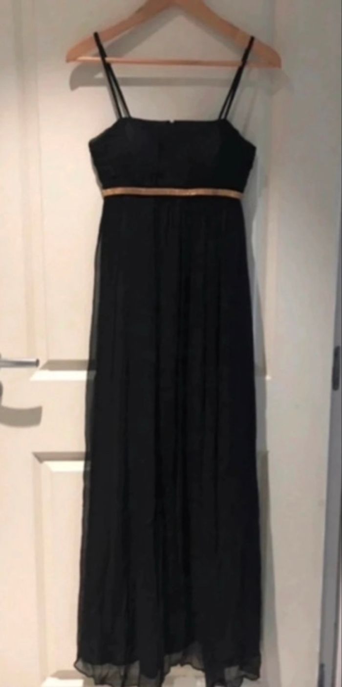 Robe longue noire 100% soie Maison 123 T36 - photo numéro 6