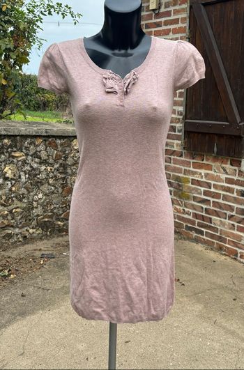 🌸 Robe en maille fine rose poudré – Naf Naf – Taille 36