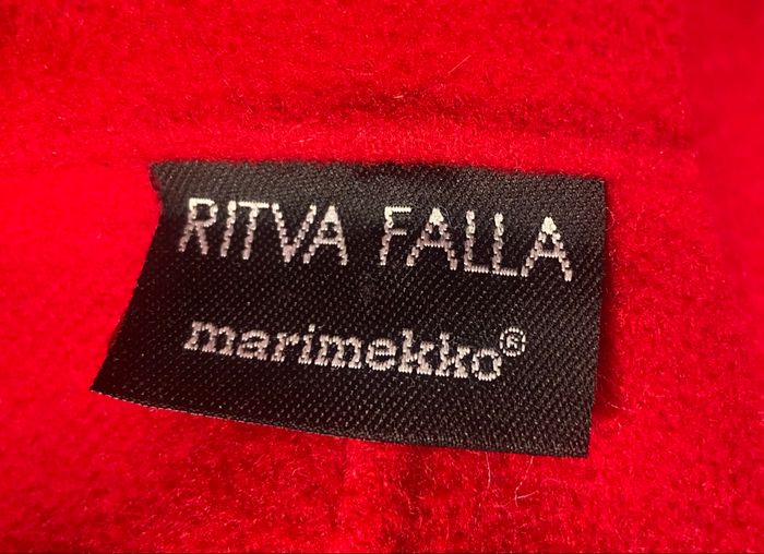 Manteau long »Marimekko »laine rouge - photo numéro 6
