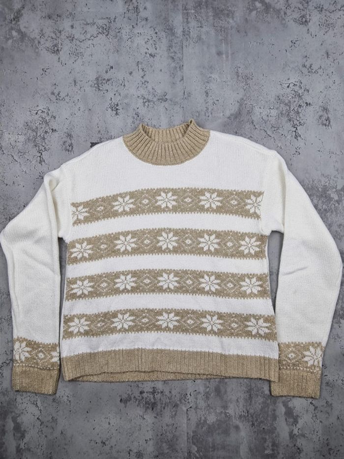Pull motifs flocons Tommy Hilfiger – Taille XS Femme (mesures en photos) - photo numéro 4