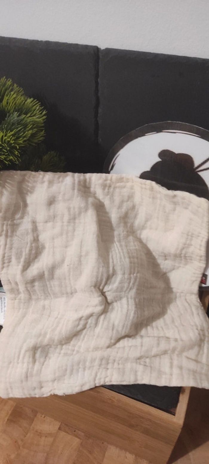 doudou lapin moulin roty après la pluie lange blanc beige gris noir feuille rose marron - photo numéro 2