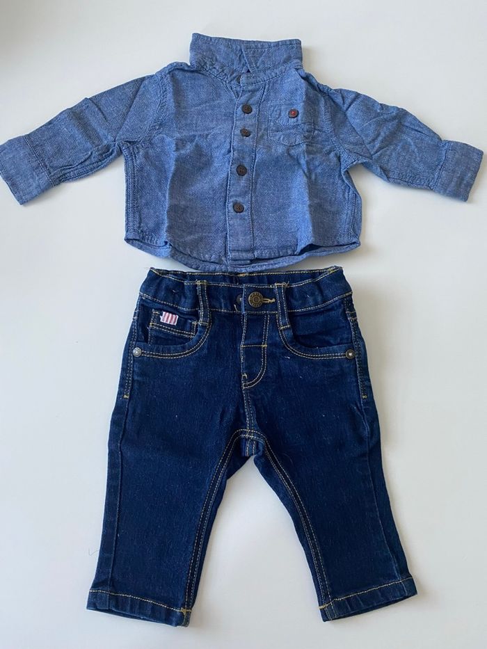 🌸 Ensemble jeans et chemise bébé 3 mois 🌸 - photo numéro 2