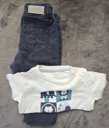 Ensemble Pantalon et tee-shirt manches courtes Obaïbi 6 mois