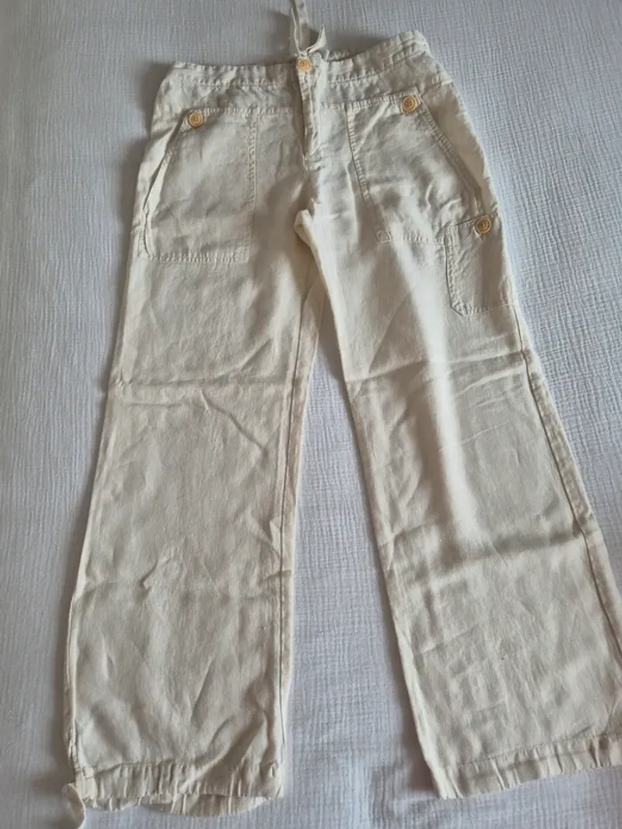 Comptoir des cotonniers - Pantalon beige / écru taille 40 - photo numéro 4