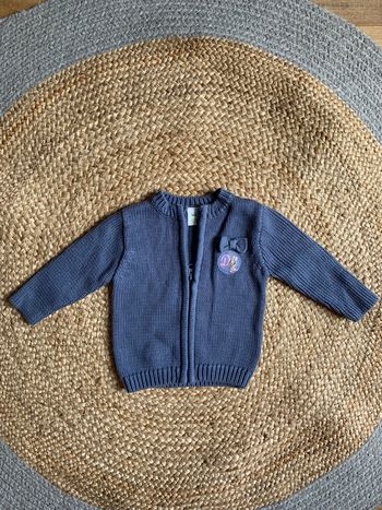 Gilet fille 3 mois bleu violet