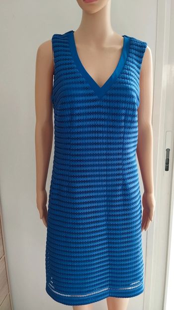 Robe bleu mi longue taille l