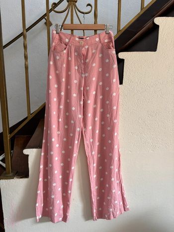 Pantalon rose pois blanc Zara