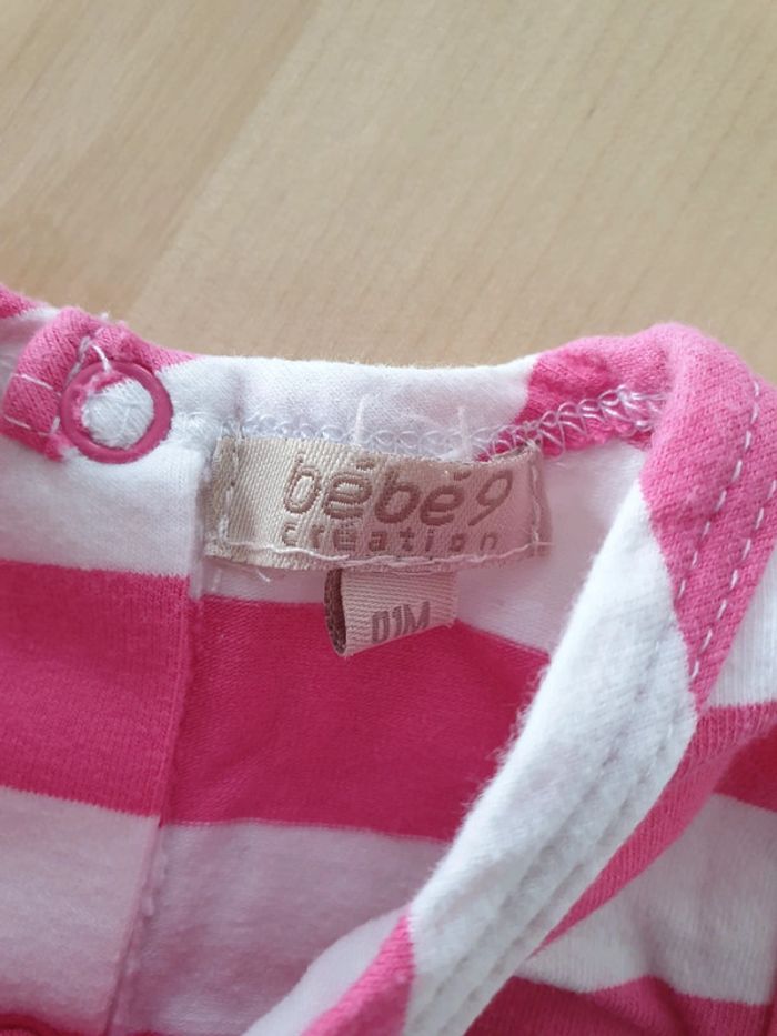 Ensemble bébé fille rose papillons 1 mois robe + legging + gilet - photo numéro 2