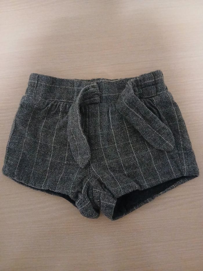 Short d hiver bebe en coton taille 3 mois a rayures  couleur gris - photo numéro 5