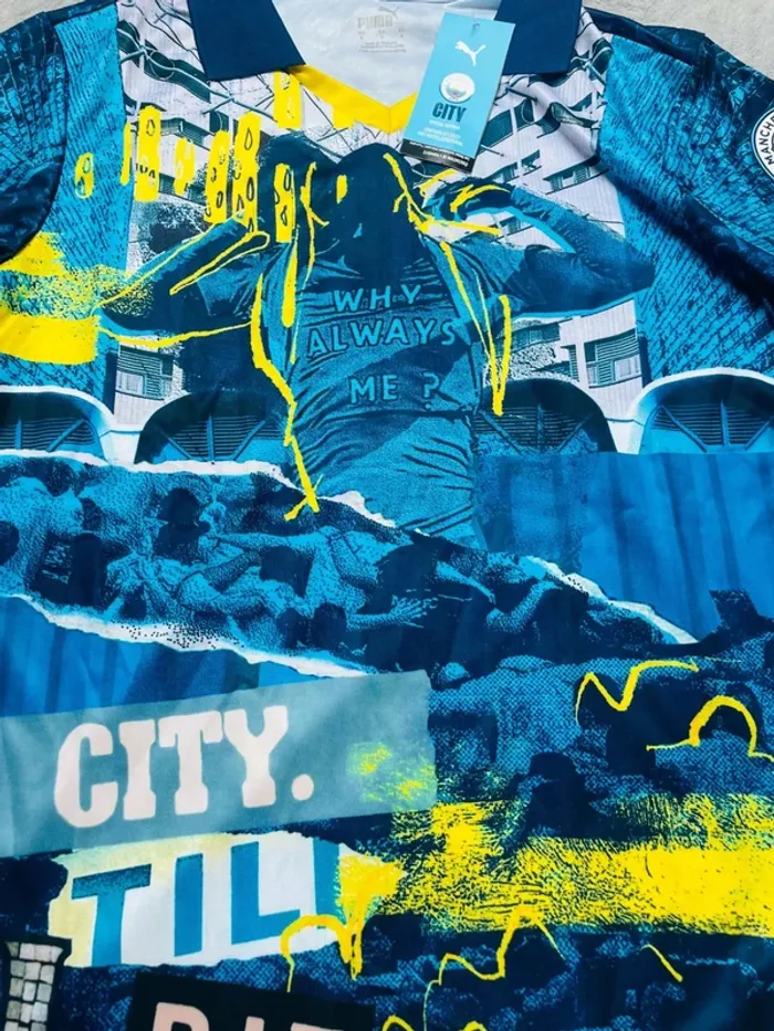 Maillot concept foot Manchester City bleu supporter taille S - photo numéro 4
