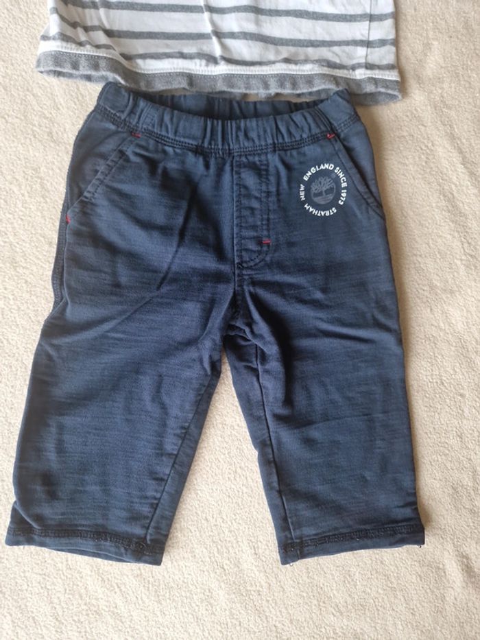 Ensemble t-shirt manches longues sergent major et pantalon Timberland 6-9mois - photo numéro 2